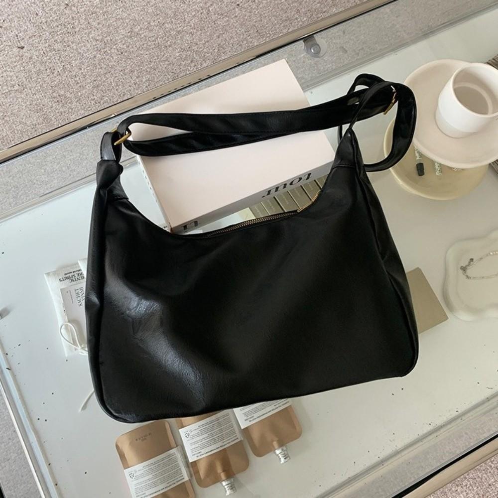 Square Leather Shoulder Bag Hobo Women Handbag Vintage Boston Crossbody Bag  Work