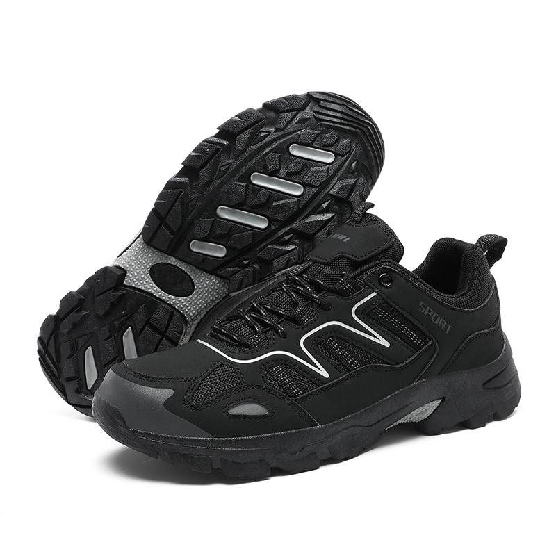 Fashion High Quality Leather Hiking Shoes Durable Outdoor Sport Men Trekking Leather Shoes Lace-Up Climbing Hunting Sneakers