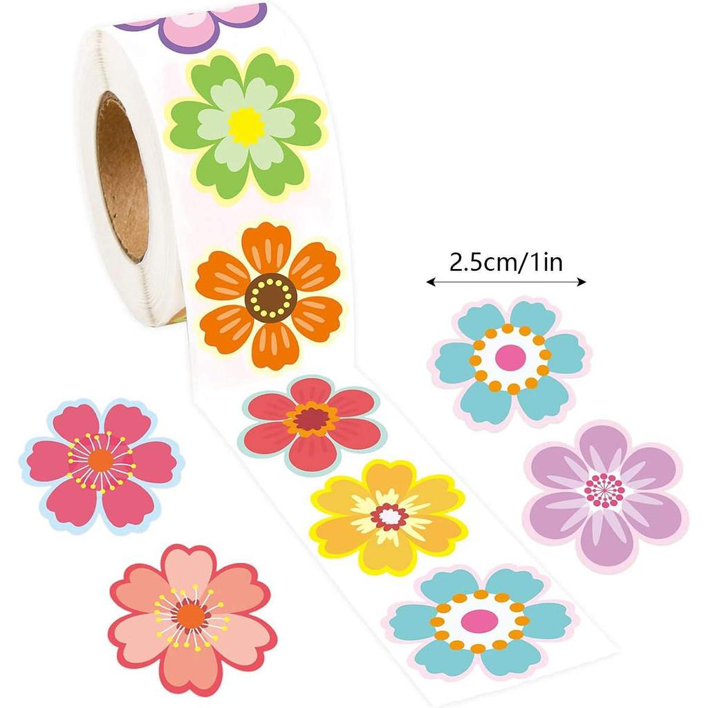 500Pcs Butterfly Flower Sticker 1 Inch 8 Design Colorful Butterfly Decals Decorative Flowers Cute Stickers Party Favor Decor