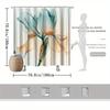 Elegant Iris Flower Shower Curtain, Light Blue & Orange Design, Fade-Resistant Polyester,Bath Decor