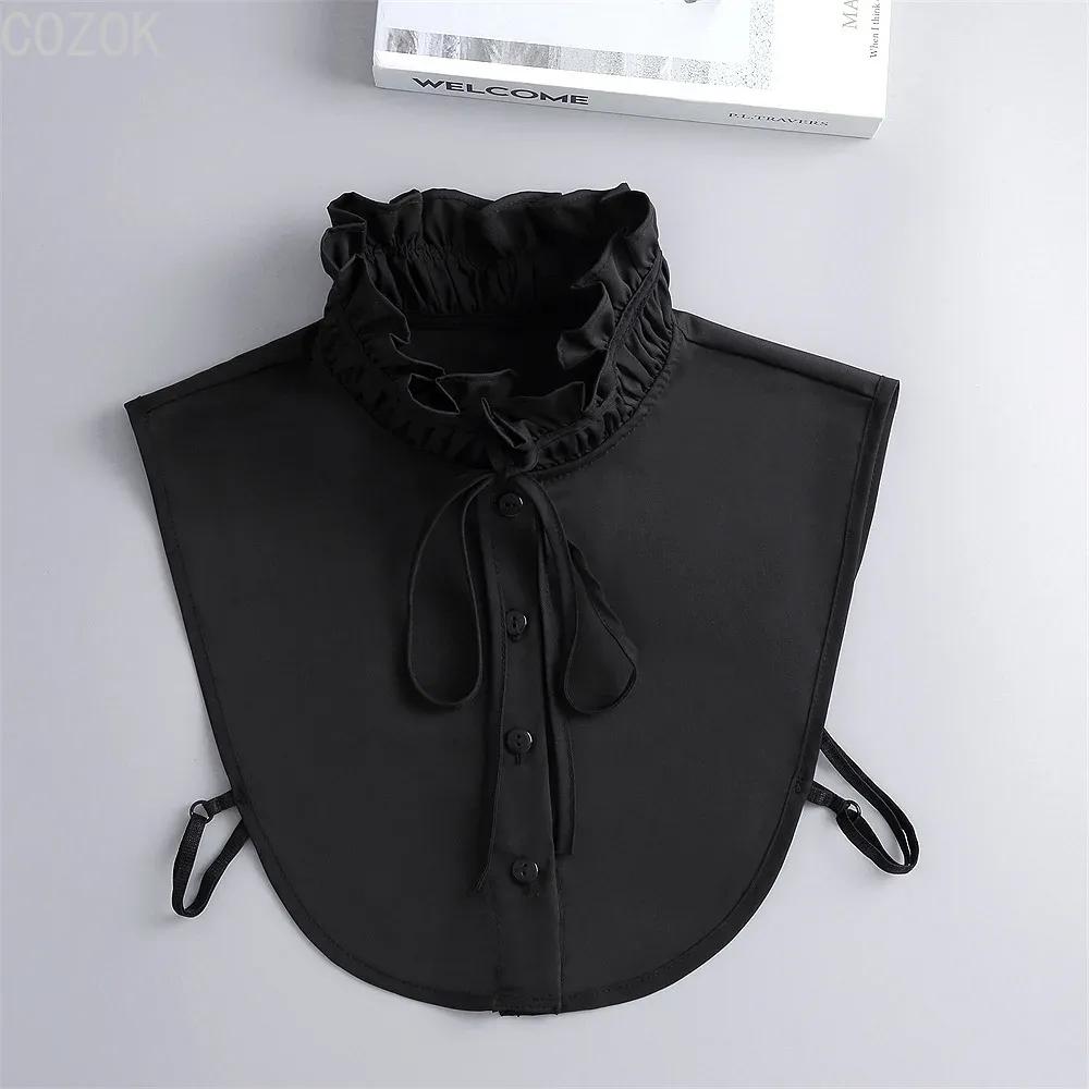 Girls Bowknots Lapel Shirt Detachable Collar Autumn Sweater Blouse Women Fake Collar Girls Removable Shirt Neck False Collar
