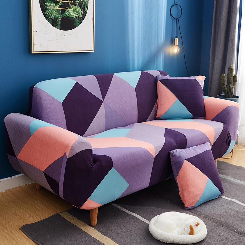 Solid Color Elastic Sofa Cover All-inclusive Old-fashioned Armrest Sofa Cover Fabric Dust Cover Light Luxury