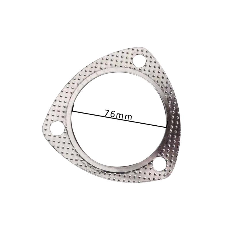 JZZ 4pcs Universal Stainless Steel Triangle Exhaust Pipe Flange Gasket Down Pipe Gasket 2'' 2.5'' 3''