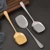 Stainless Steel Serving Shovel Round/Square Head Thicken Buffet Spatula Sturdy Rust Prevention Meal Spoon Restaurant