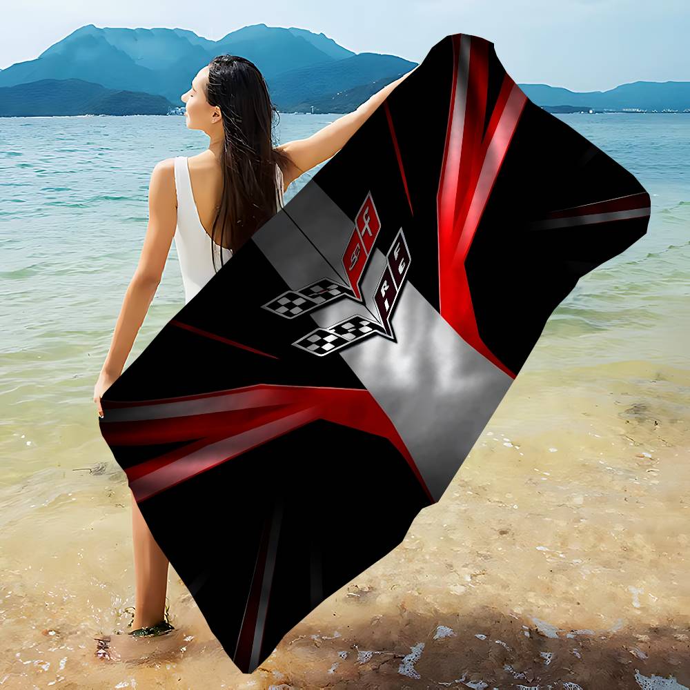 C-Corvette Sporty-American Anime Beach Swimming Towel Soft Absorbent Washcloth Children's Gifts for Kids Travel Camping Gym
