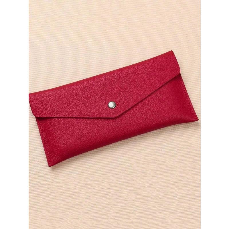 

Leather Money Envelopes For Cash, Reusable Cash Envelope Wallet For Travel And Budgeting, Multifunctional Banknote Wallet Cover Envelope Clip Coin Red