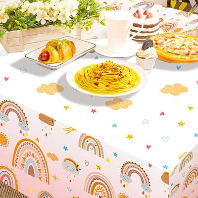 Regenboogtafelkleed Waterdicht Oliebestendig Duurzaam Tafelkleed Helder gekleurd tafelkleed voor thuisfeesten