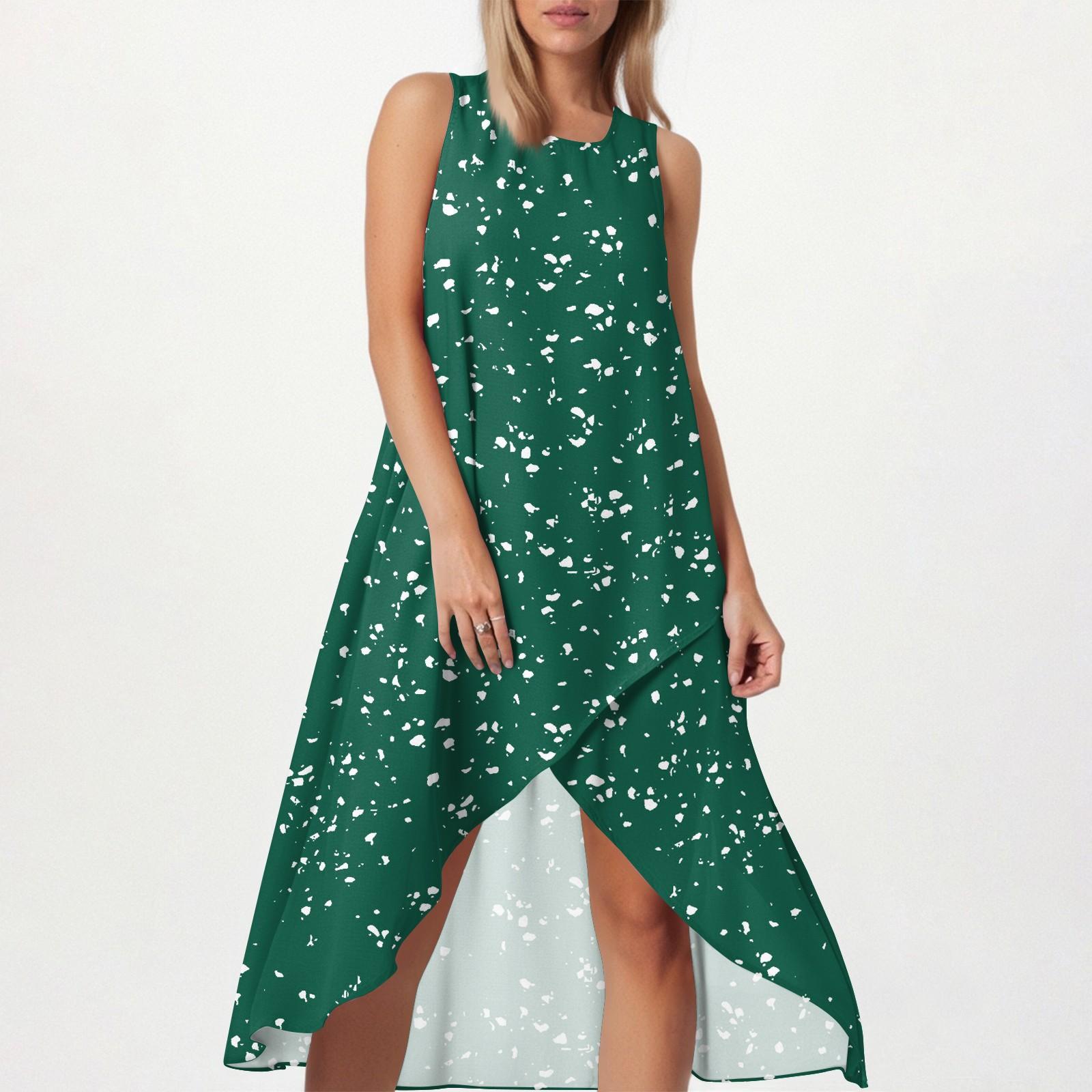 

Женское свободное повседневное модное платье с квадратным круглым вырезом, однотонное, пляжная юбка с разрезом сбоку, без рукавов, юбка из хлопка и льна M