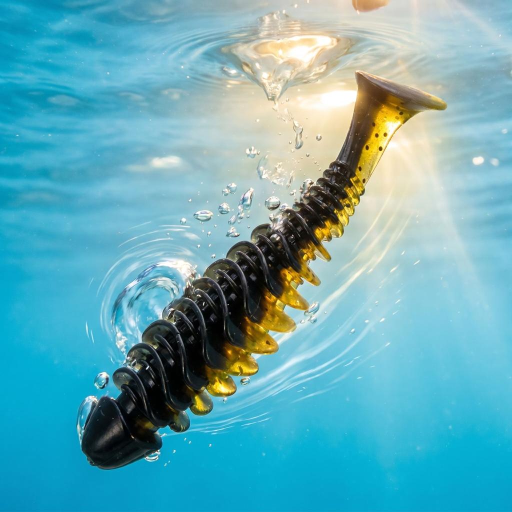 Reverse Thread T-Tail Soft with Head Fishing for Bass