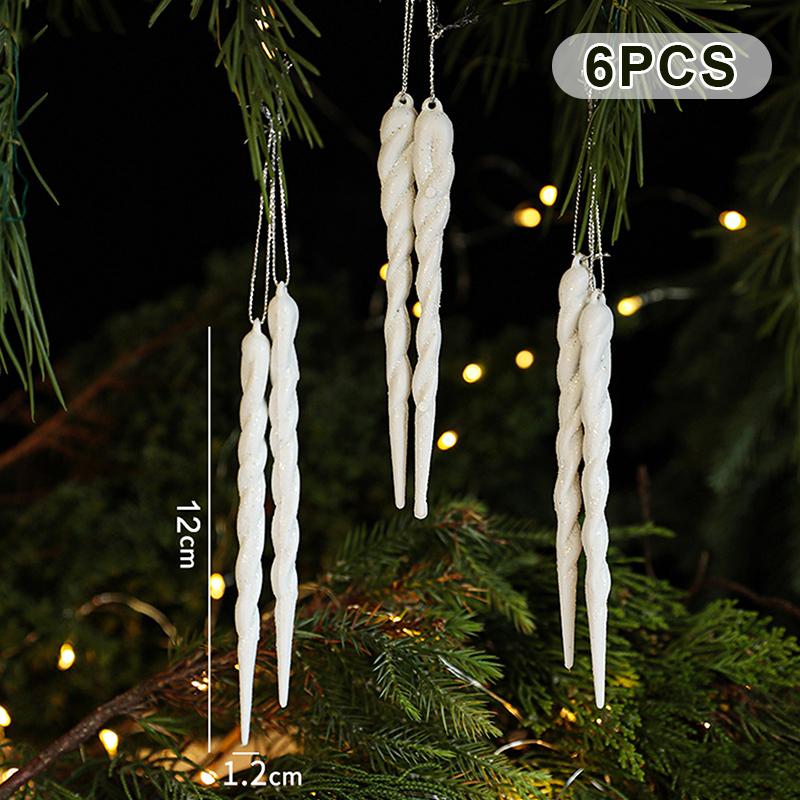 1-6 szt. Świąteczne Kreatywne Rękodzieło Choinka Dekoracja Domu Biały Plastik Różne Style Ozdoby Świąteczne