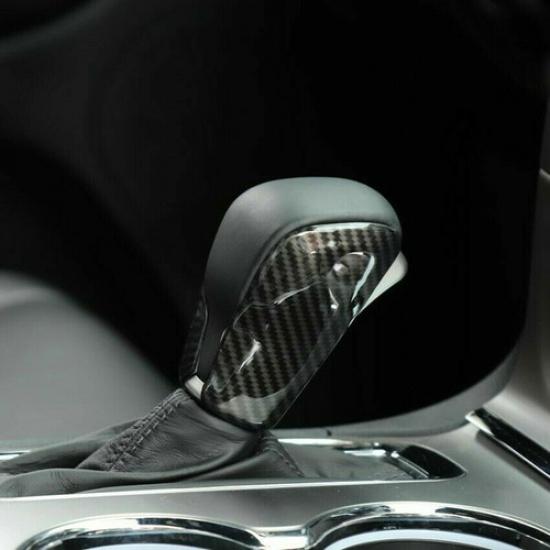 Carbon Fiber Gear Lever Shift Knob Cover Trim For Jeep Grand Cherokee 17-20