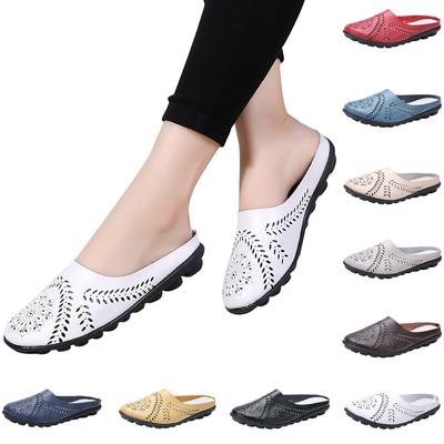 Women Gracosy Clogs Shoes Leather Loafers Slip On Mules Antil Slip Beach Sandals