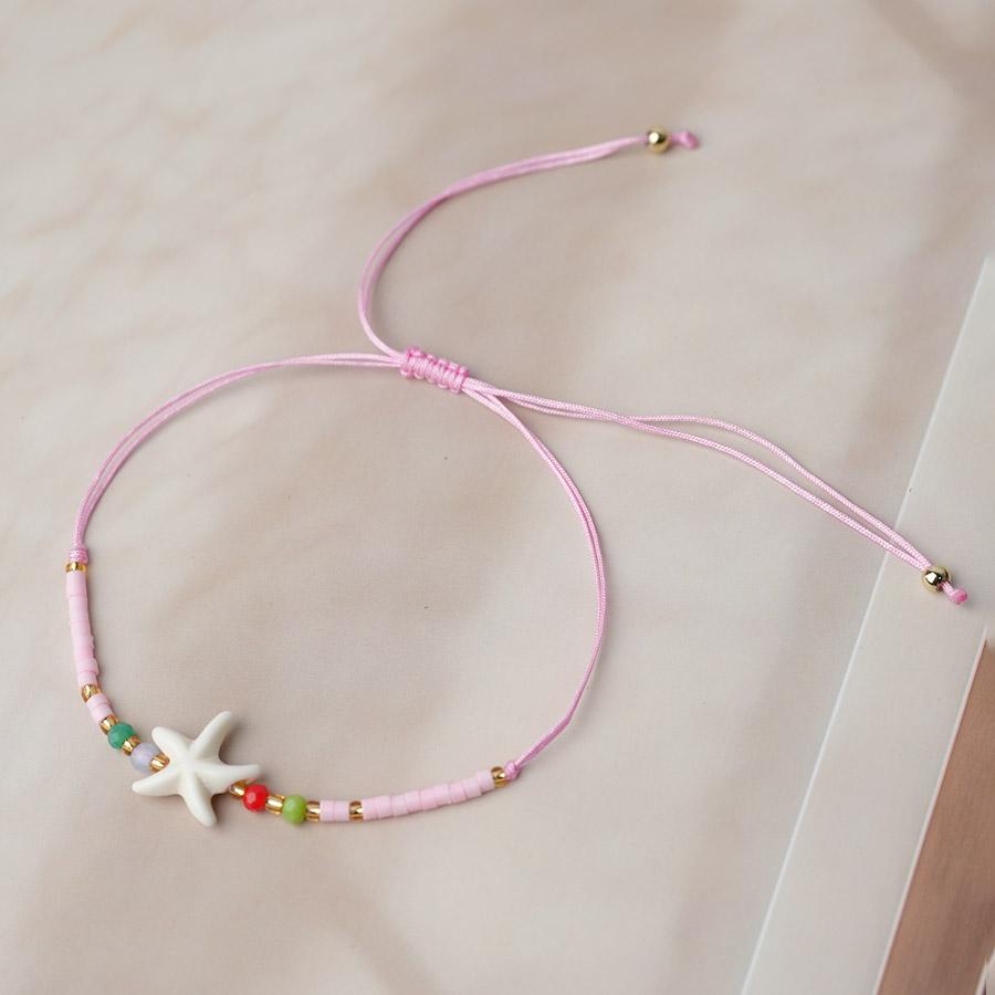 Noter New Bohemian Women String Bracelet Cute Starfish Conch Fish Marine Animals Charm Braslet Beach Vacation Jewelry Versatile