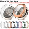 Mykt TPU-deksel Glass For Huawei Watch 5 42MM 46MM Rundt Deksel Skjermbeskytter Ramme Støtfanger for Huawei Watch 5 Watch5 Deksel Skall