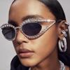 Fashion Luxury Crystal Shiny Sunglasses Women Sexy Cat Eye Rhinestone Party Elegant Sun Glasses Female Shades