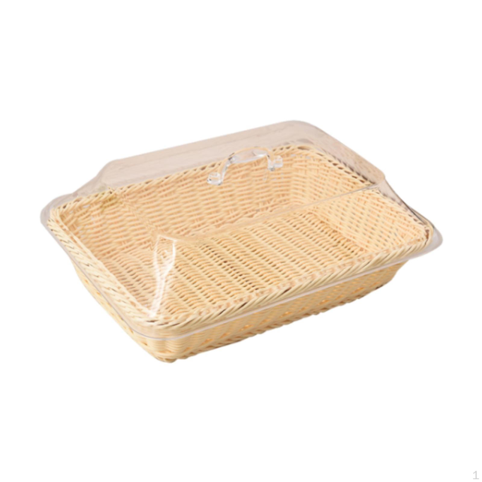 

, Имитация ротанга, Фруктовый поднос, Презентация еды и овощей в деревенском стиле с пыленепроницаемым покрытием, 35cmx25cmx15cm