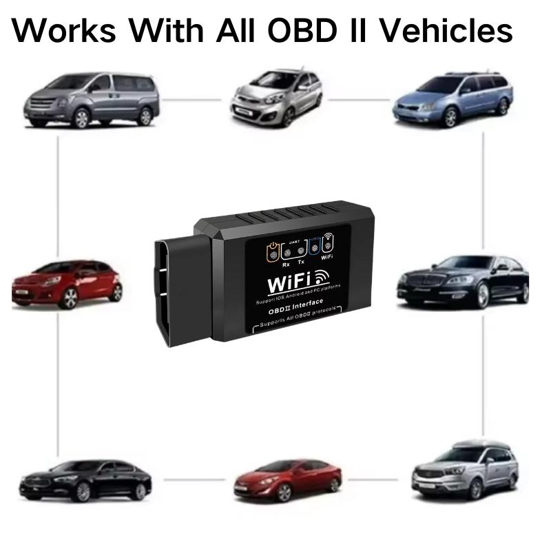 WiFi ELM327 OBD2 Code Reader Scanner V1.5 Car Diagnostic Tools Check Engine Fault Detector For Android/IOS/PC 16PIN Connector