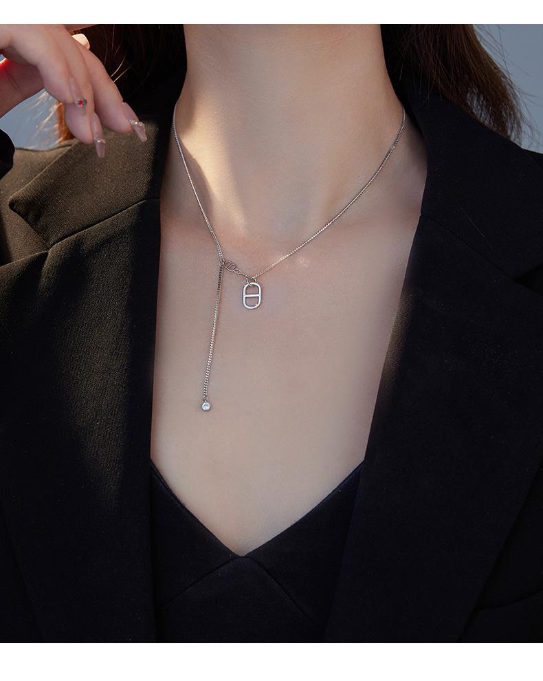 Banyan Tree S925 Silber Schweinenase Zirkon Anhänger Quaste Halskette für Frauen