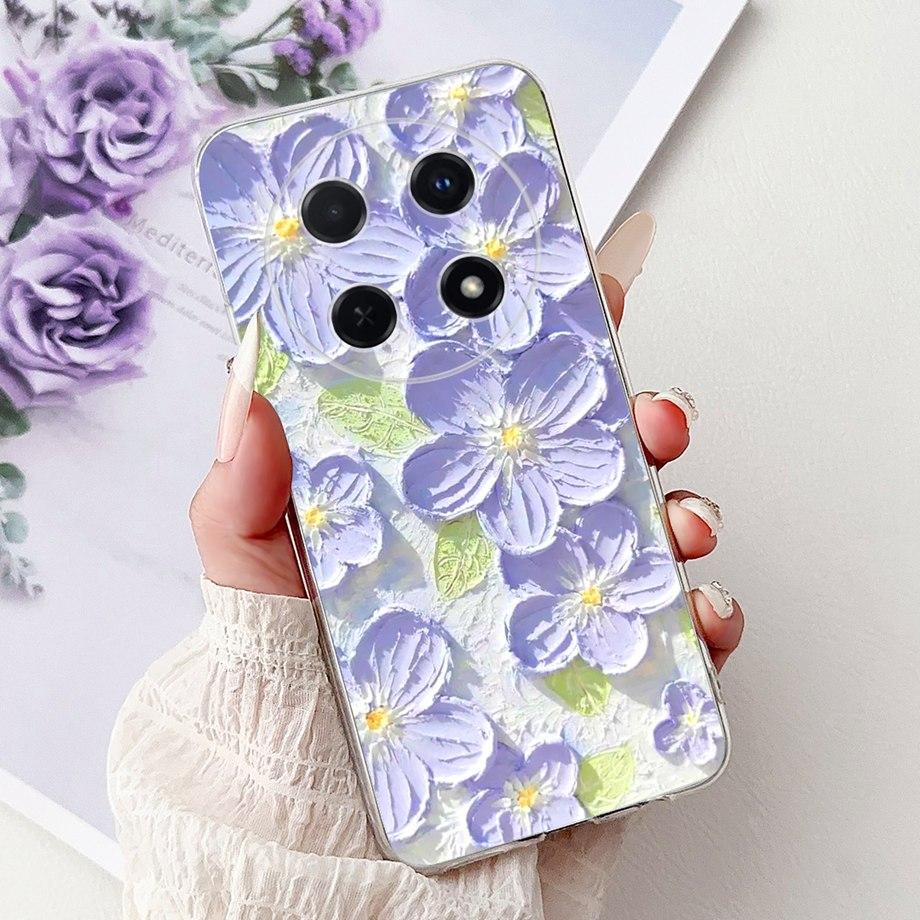For Huawei Nova 13i / Nova 12i 4G Back Cover Girly Fashion Flower Butterfly Painting Case Soft TPU Clear Slim Silicone Fundas
