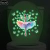 Luminous Butterfly Girl Toilet Stickers Glow-In-The-Dark Wall Windows Car Decals Self-Adhesive Removable Home Decor
