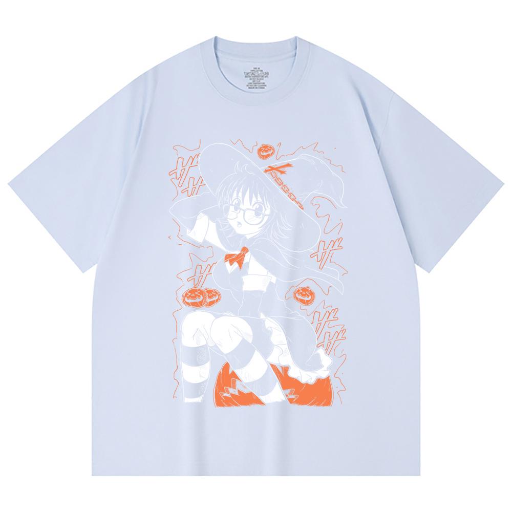 230 g/m² 100% Bawełna HXH V11 Shizuku Nadruk Halloweenowy Unisex Ciężka Bawełniana Koszulka