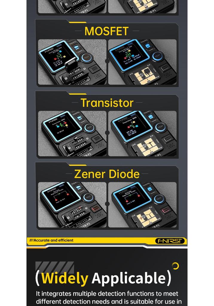 FNIRSI LCR-P1 Transistor Tester for Capacitors, Resistors, FETs, and Diodes/Triodes