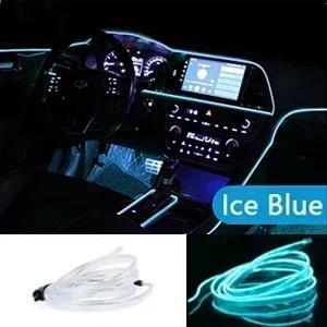 1M/3M/5M Car Interior Led Decorative Lamp EL Wiring Neon Strip For Auto DIY Flexible Ambient Light Party Atmosphere Diode