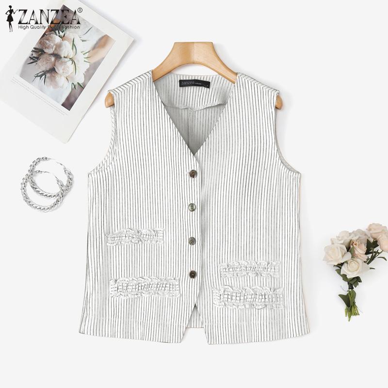 ZANZEA Women Casual V-Neck Summer Sleeveless Vest Tops
