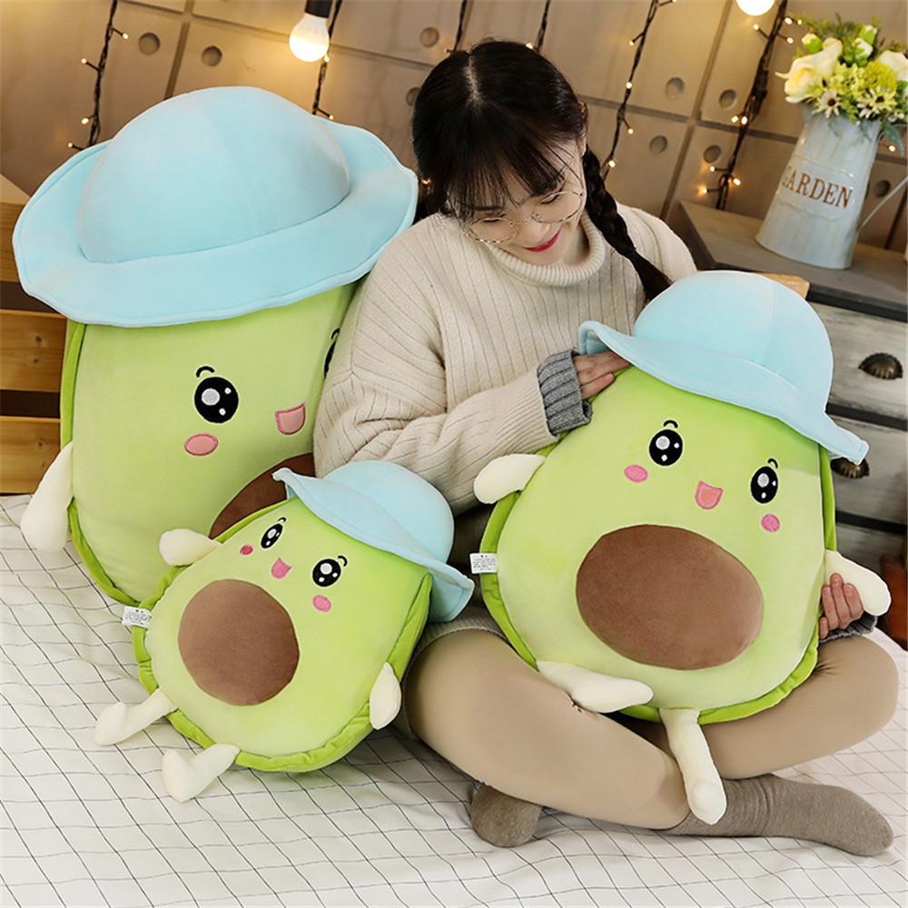 Avocado Wear Hat Plush Toy Cartoon Stuffed Doll Bedroom Decoration Kids Gift