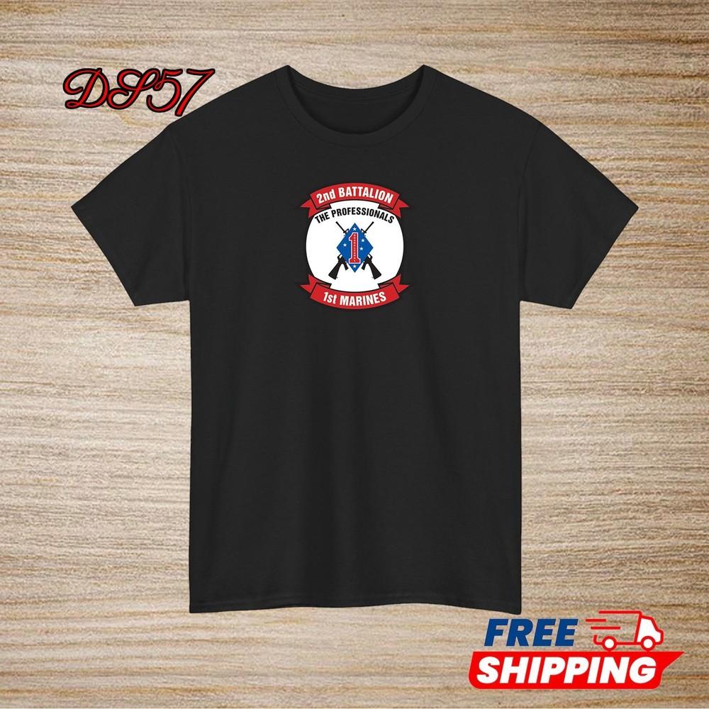 2nd Battalion 1st Marine Regiment USMC Logo T-Shirt S to 5XL Made In USA Unisex T-Shirt XXL