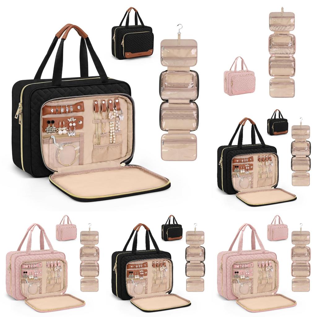 ladies' hanging travel toiletry bag, jewelry storage bag, large makeup bag