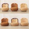 Rattan Weave round Accent Chair Comfort Floor Seat with Backrest Cozy Pouf Ottoman for Balcony Living Room