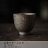 Handmade Sprinkle Gold Coarse Teacup Retro Rust Glazed Master Cup Cup Saucer Set Tasting Tea Bowl with Cushion Kung Fu Teaset