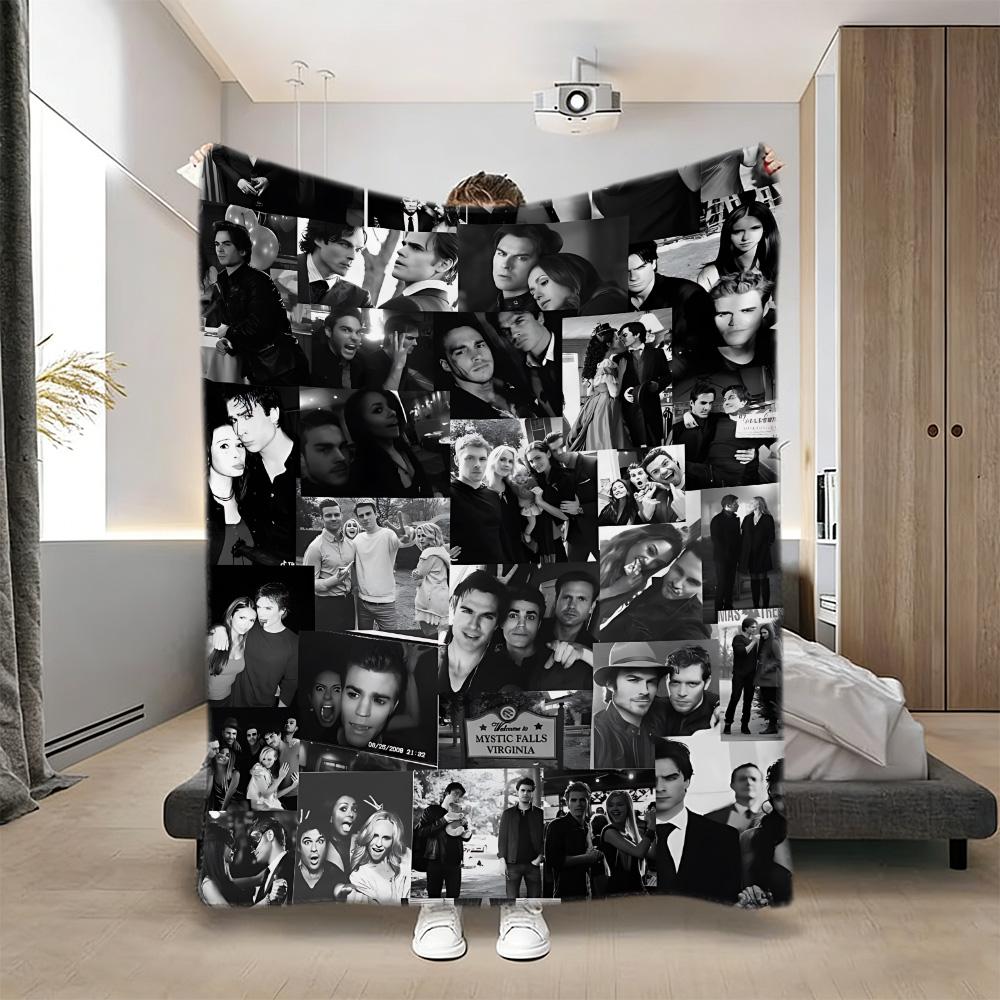 Printed Blanket Picnic Blankets Warm Blanket Soft and Comfortable Blanket Home Travel The V-Vampires D-Diaries Birthday Gift