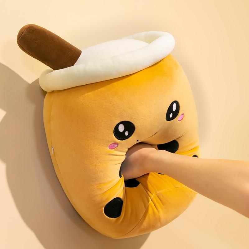 Popular Fruit Milk Tea Cup Throw Pillow Plush Toy Creative Bubble Tea Soothing Doll Girl Rag Doll