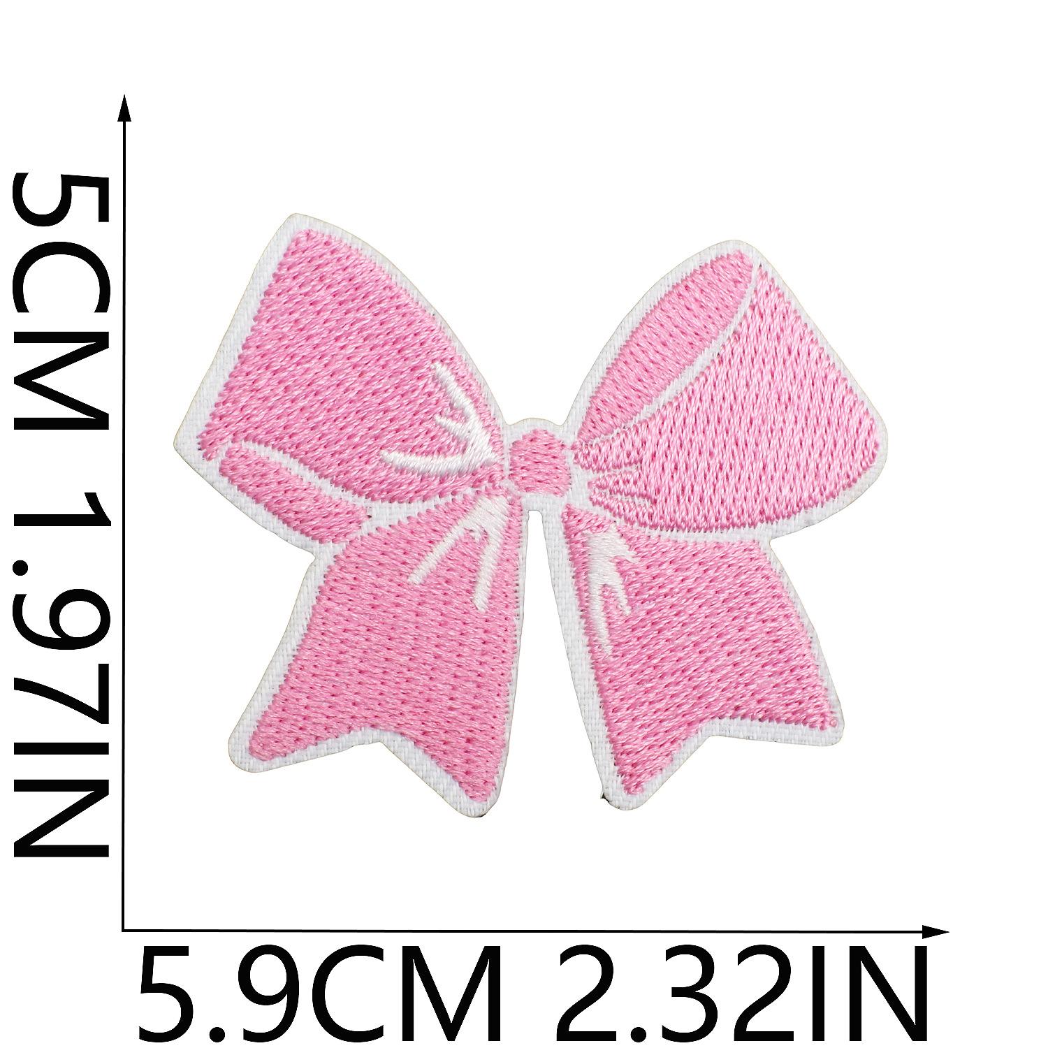 

Headgear Dress Up Bow Embroidery Cloth Sticker Clothes Bag Patch Sticker Cherry Bow Computer Embroidery Label Ironing No. 7_3 pieces