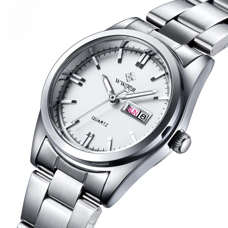 Damenuhr Edelstahl Stahlband Kalender Damenuhr Leuchtende Quarzuhr