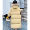 Inverno Largo Dolce Ispessito Lungo Cotone con Cappotto con Cappuccio per Donna