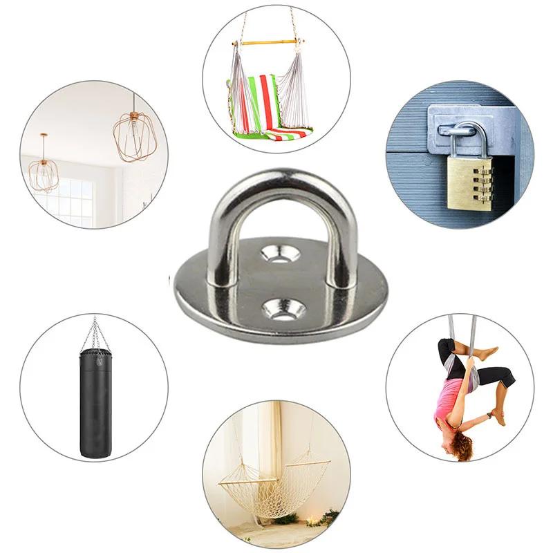 M5, M6, M8 Round Shaped Heavy Duty Ceiling Mount Hanger 304 Stainless Steel Hook Heavy Duty Pad Eye Plate Deck Door Buckle