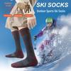 Merino Wool Over-the-Knee Outdoor Ski Socks: Thick, Terry Long Winter Hiking Socks for Men & Women
