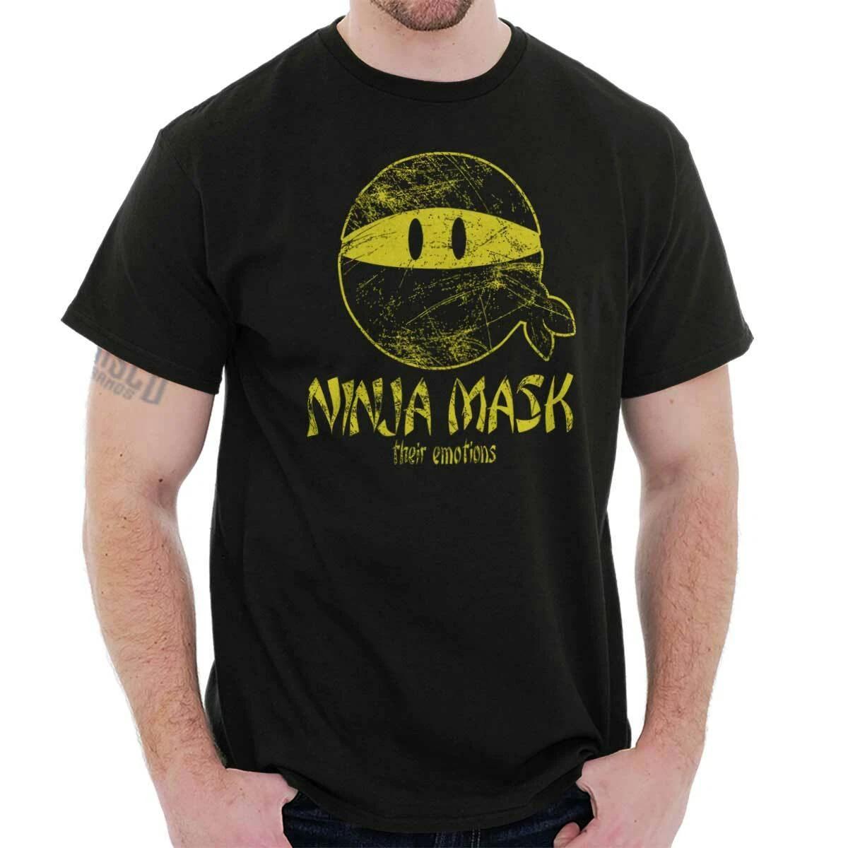 Funny Pun Ninja s Mask Their Emotions Joke Womens or Mens Crewneck T Shirt Tee XXXL