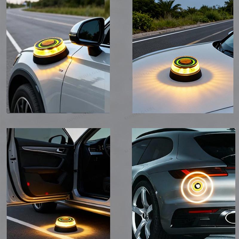 LED Strobe Flashing Car Emergency Beacon Light High Brightness Magnetic Adsorption Roof Warning Lamp for Night Safety Signal