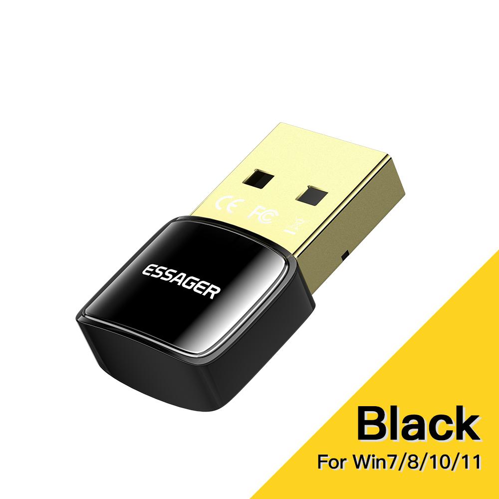 

Essager Usb Bluetooth 5.0 Адаптер Ключ Для ПК Ноутбук Динамік Бездротова Миша Навушники Музика Aux Аудіо Приймач Передавач 1PC Black-Bluetooth v5.0