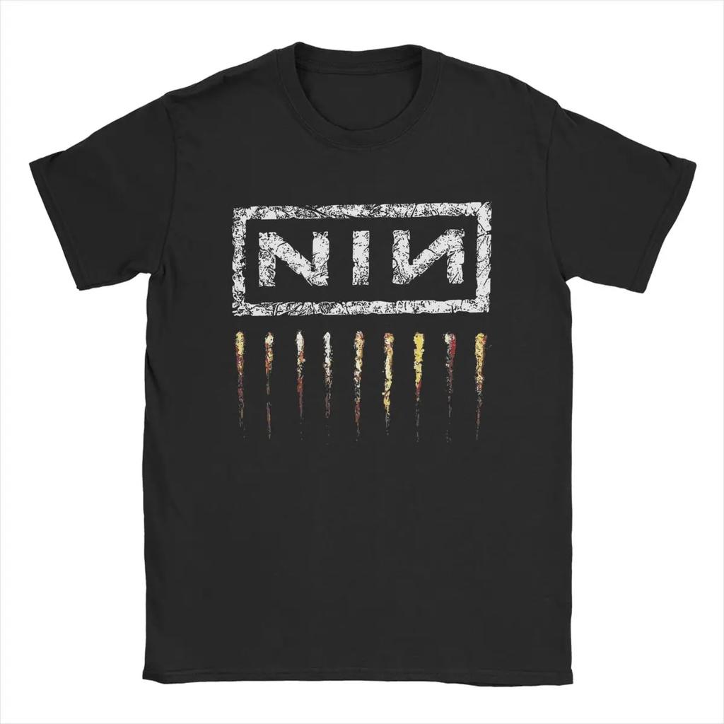 Nine Inch Nails NIN Herren-T-Shirts, modisches T-Shirt, kurzärmelig, Rundhalsausschnitt, 100 % Baumwolle, Geburtstagsgeschenk, Kleidung