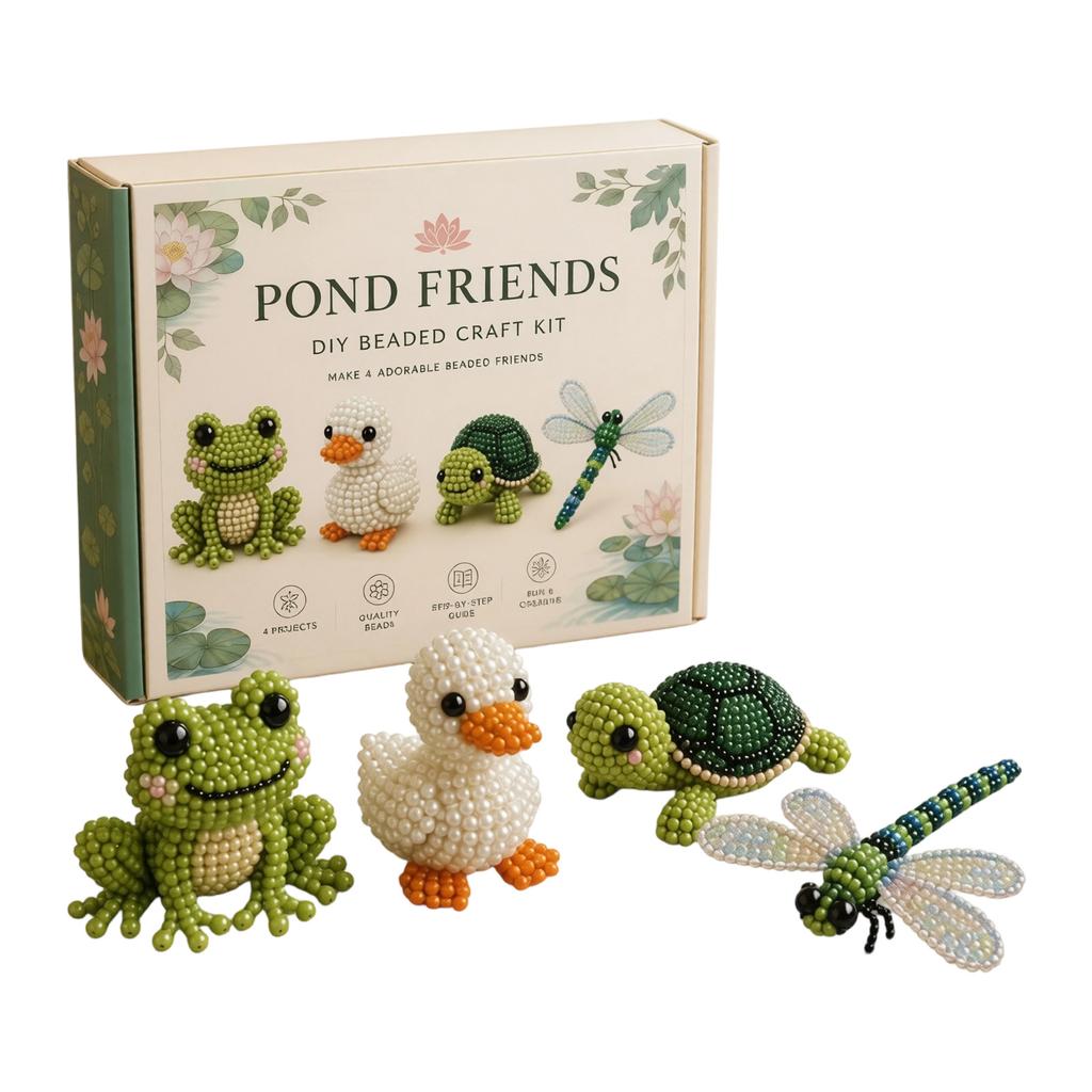 DIY Beaded Kit for Adults Four Piece Animal Set Includes Materials and Instructions for Bead Projects