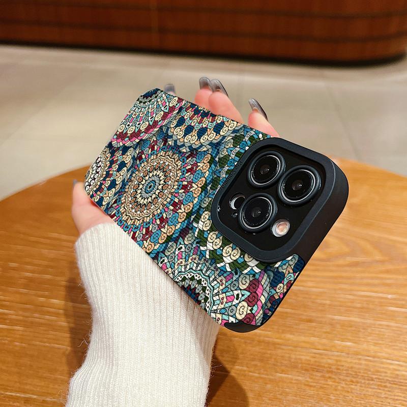 Vertical Grain Leather Shell Fashion Printed Patterned Soft Silicone Case with Camera Lens Full Protection for iPhone