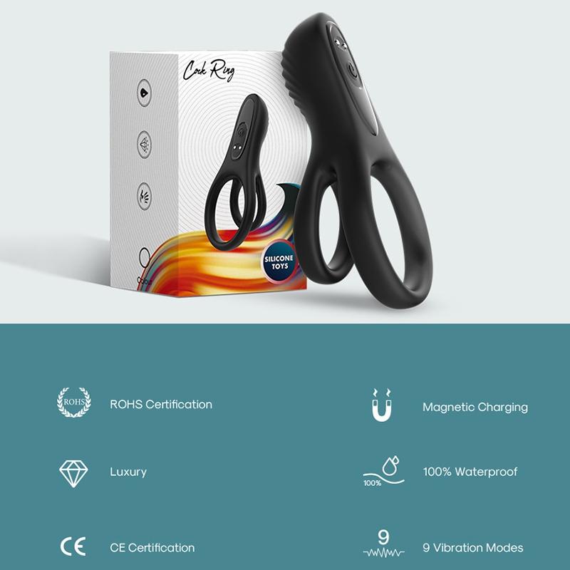 Vibrating Cock Ring for Men Clitoris Stimulation Ejaculation Delay Penis Ring Adult Supplies Sex Toy for Couples