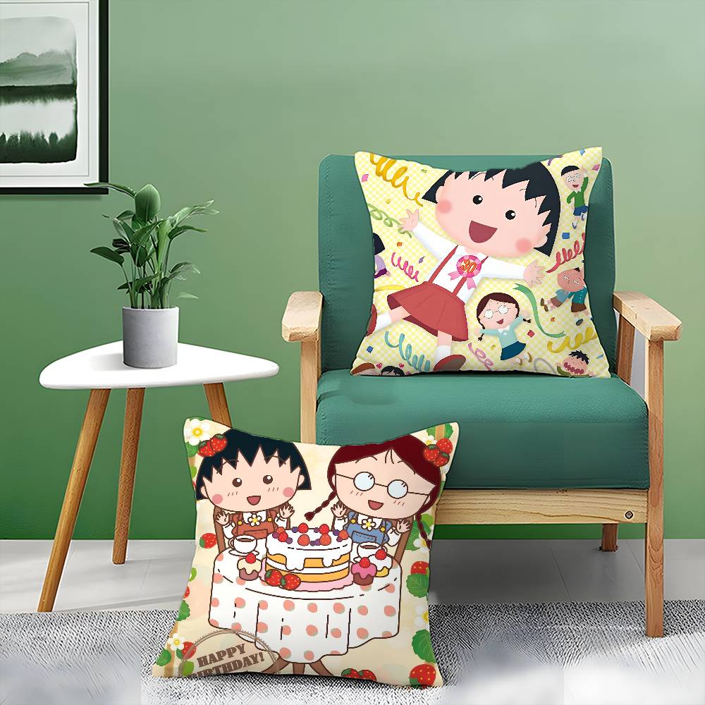 Cute Anime C-Chibi Maruko-chan-MT Pillow Case Printed Brushed Fleece Pillow Baby Skin-Touch Eco-Friendly Dye-Sublimat