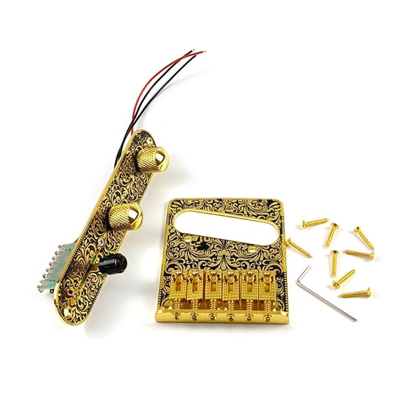 Guitar Control Circuit Board Replacements Prewired Control Plate Bridge Set with Single Coil Pickup Hole Guitar Parts
