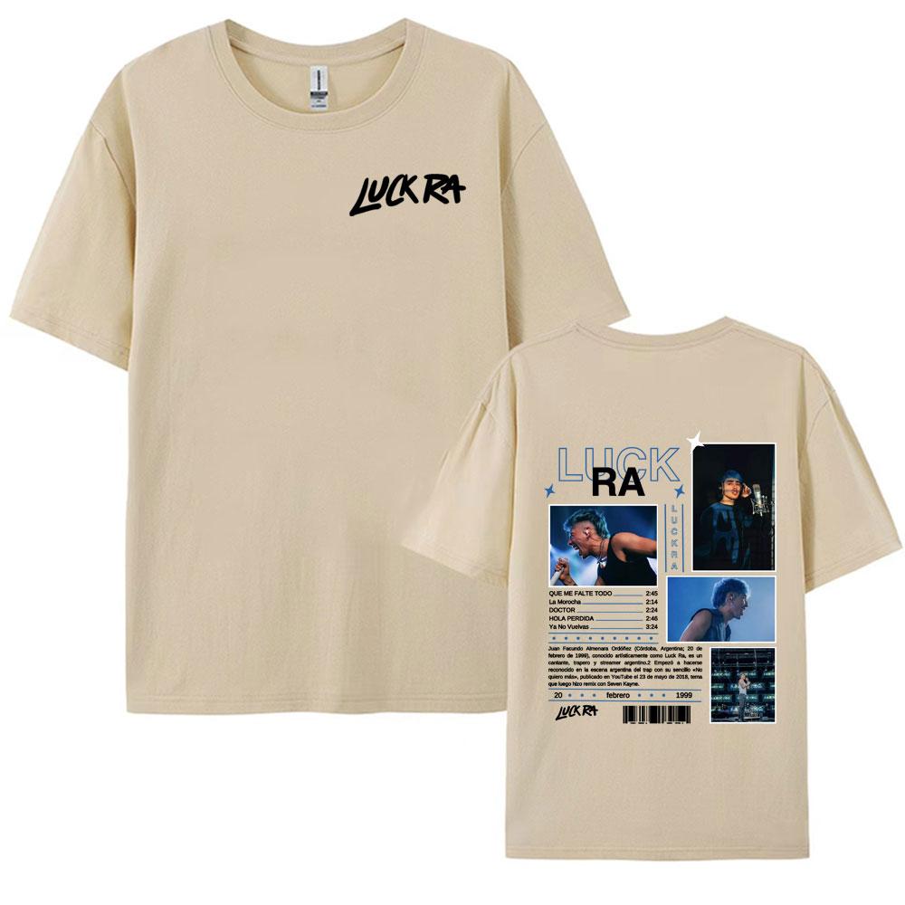 Rapper Luck Ra 2025 Tour Merch Tshirts for Men Casual 100 Cotton Short Sleeve Oversized T Shirt Unisex Retro Pop Music Tshirt